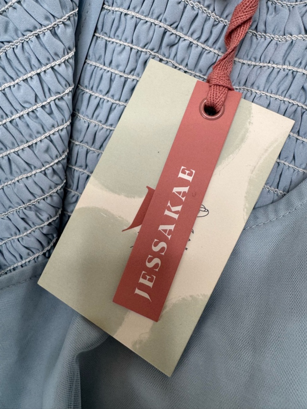Jessakae Isla Maxi Dress Tulle size XL Dusty Blue NEW $175 - Picture 7 of 16